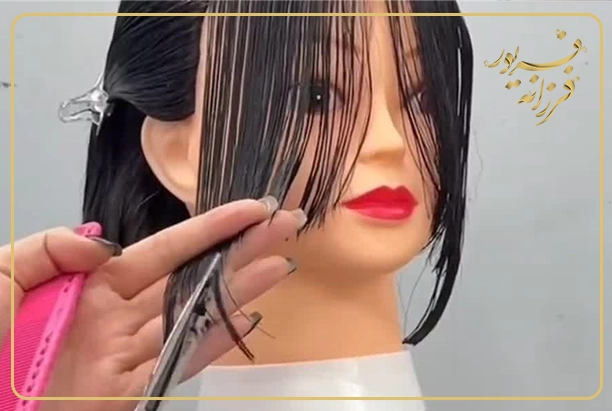 آموزش کوتاهی مو مدل چتری پرده ای در خانه